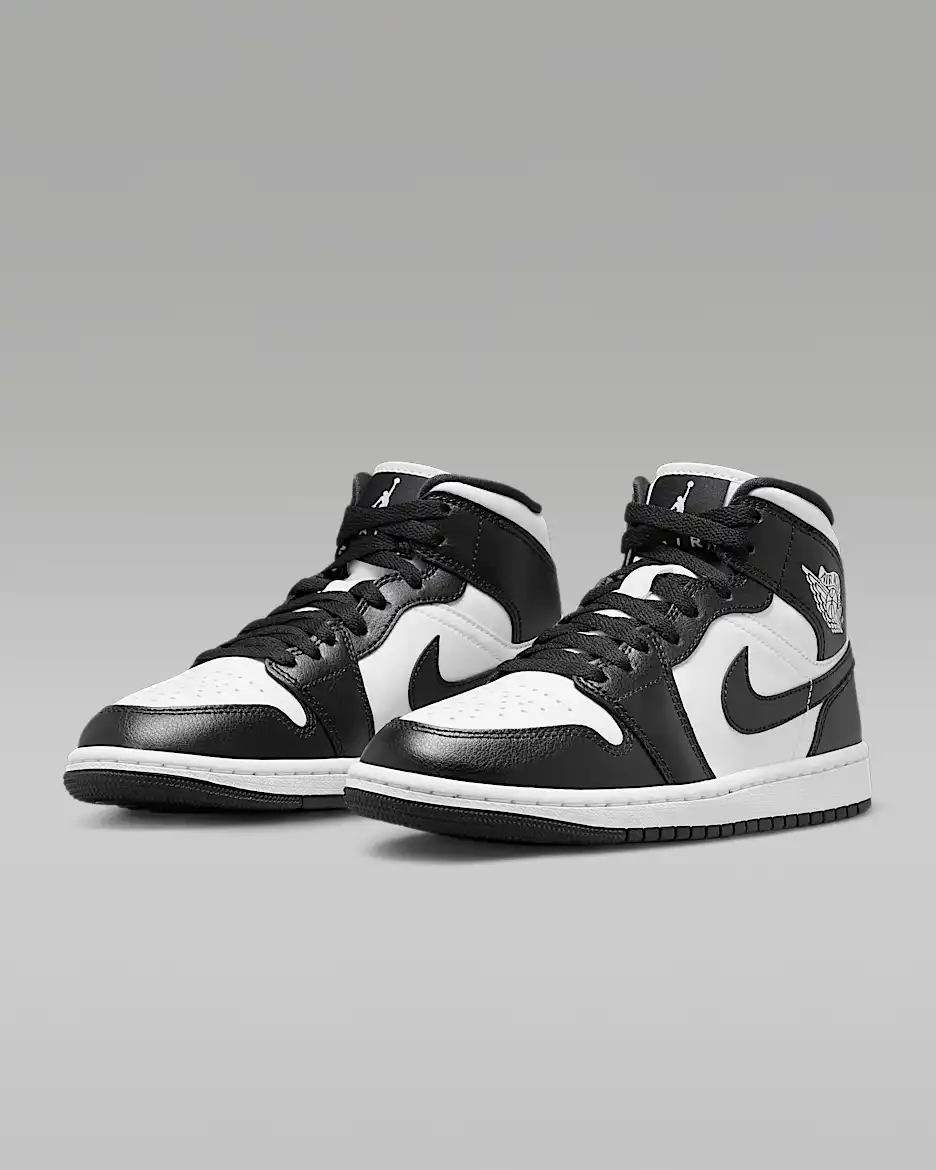 air jordan 1 mid-black and white-3